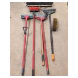 Rakes, brooms, shovels, squeegees, axe