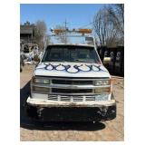 1992 Chevy flat bed truck with car hauler trailer