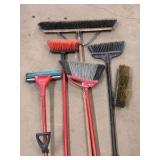 Rakes, brooms, shovels, squeegees, axe