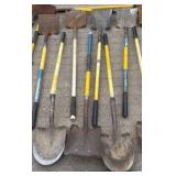 Shovels, spade, scraper, soil compactor; grading rake.