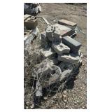 (92) Pallets  flagstone, retaining wall bricks, pavers, steps, wall caps