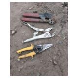 Wheelbarrow lot of assorted tools