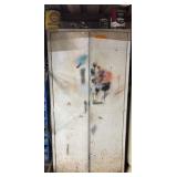 Metal cabinet with contents.