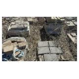 (92) Pallets  flagstone, retaining wall bricks, pavers, steps, wall caps