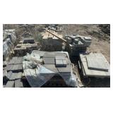 (92) Pallets  flagstone, retaining wall bricks, pavers, steps, wall caps