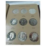 36 Coin Fully Filled Dansco Coin Album #8176 for Eisenhower Dollar Coins.