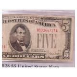 1928E Five Dollar Red Seal Note