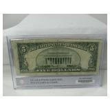 1928E Five Dollar Red Seal Note