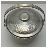 Mid-Century Modern Italian Hammered Aluminum Ice Bucket