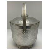 Mid-Century Modern Italian Hammered Aluminum Ice Bucket