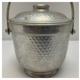 Mid-Century Modern Italian Hammered Aluminum Ice Bucket