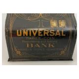 1905 Universal 3 Coin Registering Adding Tin Litho Bank Chas. W. Shank C. Chi