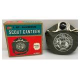 Vintage KMART Scout Aluminum Canteen In Original Box