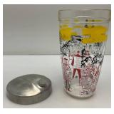 Vintage Bloomfield Industries Cocktail Shaker With Paris Scenes And Recipes And Aluminum Lid