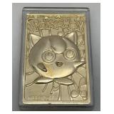 1999 Pokemon Limited Edition Burger King JigglyPuff 23K Gold Plated Trading Card With Pokemon Ball And Original Box