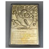 1999 Pokemon Limited Edition Burger King JigglyPuff 23K Gold Plated Trading Card With Pokemon Ball And Original Box