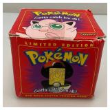 1999 Pokemon Limited Edition Burger King JigglyPuff 23K Gold Plated Trading Card With Pokemon Ball And Original Box
