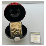 1999 Pokemon Limited Edition Burger King  PIKACHU 23K Gold Plated Trading Card With COA, And Pokemon Ball