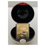 1999 Pokemon Limited Edition Burger King  PIKACHU 23K Gold Plated Trading Card With COA, And Pokemon Ball