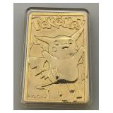 1999 Pokemon Limited Edition Burger King  PIKACHU 23K Gold Plated Trading Card With COA, And Pokemon Ball