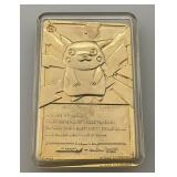 1999 Pokemon Limited Edition Burger King  PIKACHU 23K Gold Plated Trading Card With COA, And Pokemon Ball