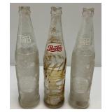 Group Of Vintage Soda Bottles Including 7Up, Mountain Dew, Tab, Coca-Cola And More