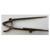 Antique Primitive Machinist Metal Scribe Compasses 6" x 9 3/4"
