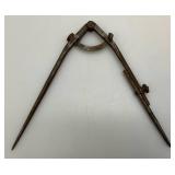Antique Primitive Machinist Metal Scribe Compasses 6" x 9 3/4"
