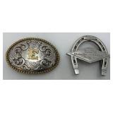 Two Vintage Belt Buckles One Is Nocona