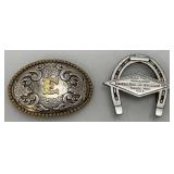 Two Vintage Belt Buckles One Is Nocona