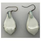 Murano Style Hand Blown Glass Flower Pendamt And Earrings
