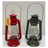 Pair Of Dietz Oil Lamps One With Tag