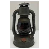Vintage DIETZ Little Wizard No.8 Oil Lamp With Red Glass