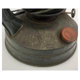 Vintage DIETZ Little Wizard No.8 Oil Lamp With Red Glass