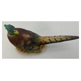 Three Vintage Collectible Pheasant Statues Including LEFTON And More (Small Chip Present on Bottom Of beak On One)