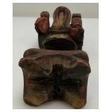Misc. Vintage African And Oriental Hand Carved Wooden Statues And Biggest Is 12"