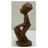 Misc. Vintage African And Oriental Hand Carved Wooden Statues And Biggest Is 12"