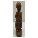 Misc. Vintage African And Oriental Hand Carved Wooden Statues And Biggest Is 12"