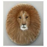 Misc. Miniature Hand-Painted Pocelain Rocking Horses Made In The Philippines 3 1/4" x 3 1/4" And Hand Painted Porcelain Lion Plaque 3" x 3 3/4"