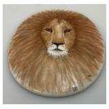 Misc. Miniature Hand-Painted Pocelain Rocking Horses Made In The Philippines 3 1/4" x 3 1/4" And Hand Painted Porcelain Lion Plaque 3" x 3 3/4"