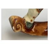 Misc. Miniature Hand-Painted Pocelain Rocking Horses Made In The Philippines 3 1/4" x 3 1/4" And Hand Painted Porcelain Lion Plaque 3" x 3 3/4"