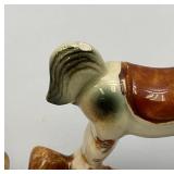 Misc. Miniature Hand-Painted Pocelain Rocking Horses Made In The Philippines 3 1/4" x 3 1/4" And Hand Painted Porcelain Lion Plaque 3" x 3 3/4"