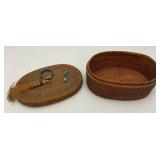Antique Chinese Rattan Basket 4" x 7" x 10"