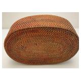 Antique Chinese Rattan Basket 4" x 7" x 10"