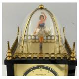 Vintage Swiss Movement Made In Germany Dancing Ballerina Music Box Alarm Clock 3" x 3" x 6" (SEEMS TO WORK)