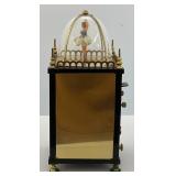 Vintage Swiss Movement Made In Germany Dancing Ballerina Music Box Alarm Clock 3" x 3" x 6" (SEEMS TO WORK)