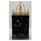 Vintage Swiss Movement Made In Germany Dancing Ballerina Music Box Alarm Clock 3" x 3" x 6" (SEEMS TO WORK)