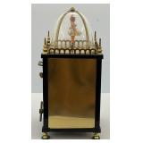 Vintage Swiss Movement Made In Germany Dancing Ballerina Music Box Alarm Clock 3" x 3" x 6" (SEEMS TO WORK)