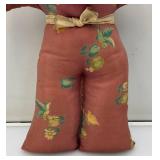 Antique Victorian Era Chalkware Doll Head Pin Cushion 8"