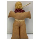 Antique Victorian Era Chalkware Doll Head Pin Cushion 8"